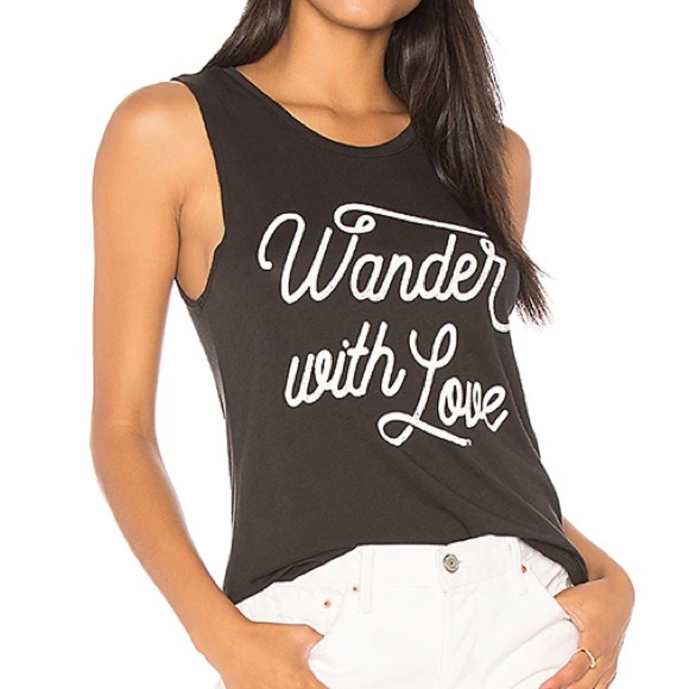 Spiritual Gangster Wander With Love Muscle Tank in Vintage Black